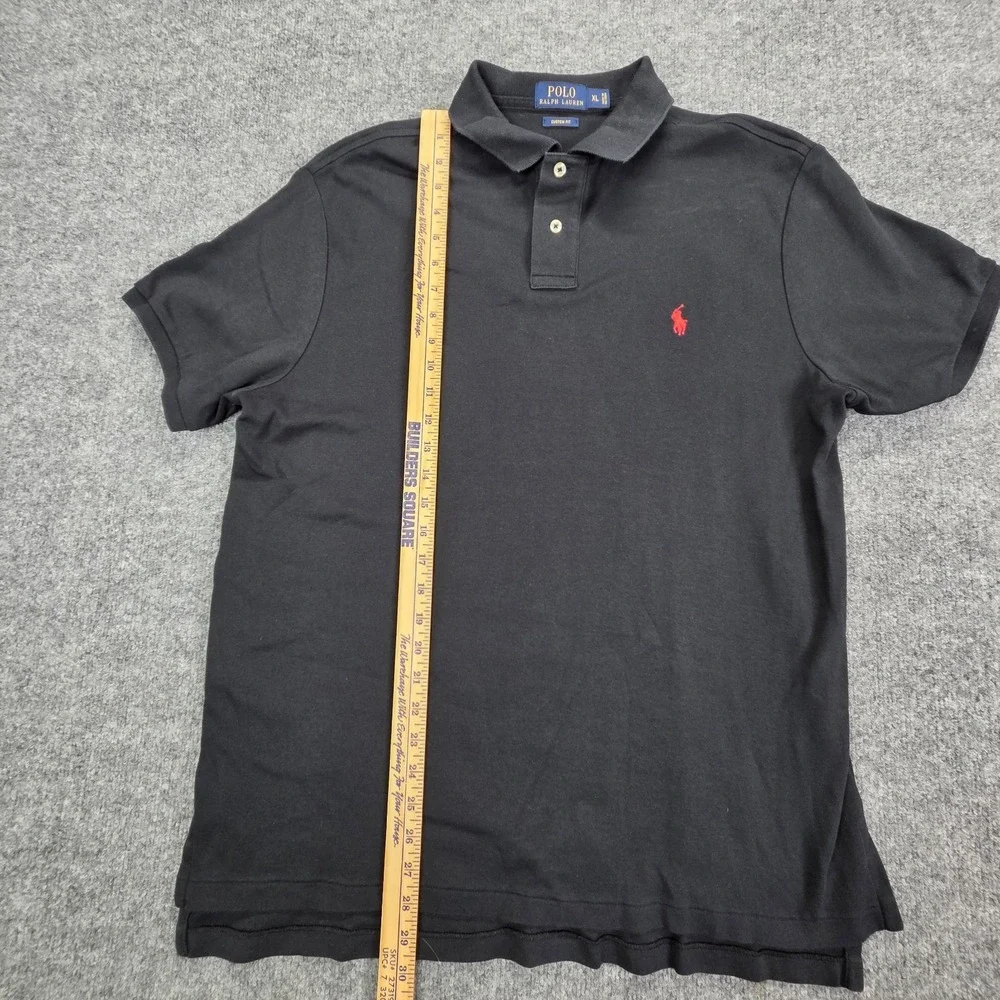 POLO Ralph Lauren Custom Fit‎ Mens Short Sleeve Polo Shirt Preppy 100% Cotton XL
